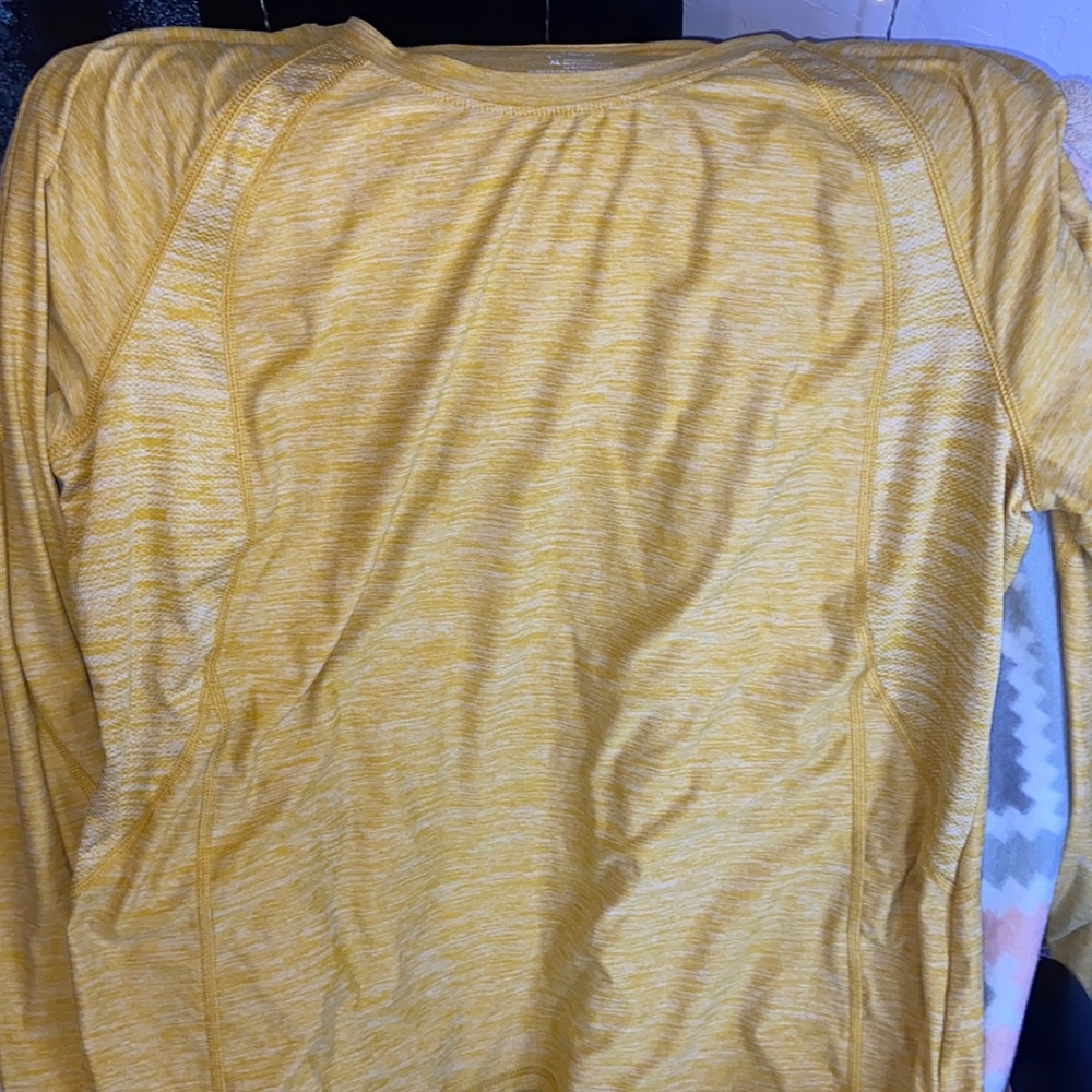 Yellow sport wear long sleeve top